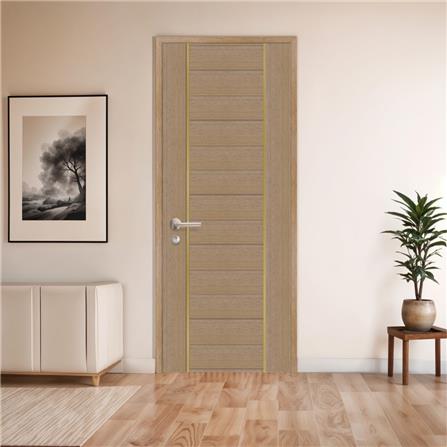 ประตูภายในโพลีสไตรีน ไม่เจาะลูกบิด LINEDEKOR DTD02G 90x200 ซม. สีสักด้าน_2
