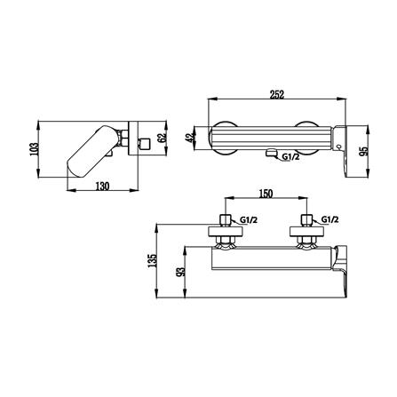 ก๊อกผสมอ่างอาบ COTTO CT2336A_2