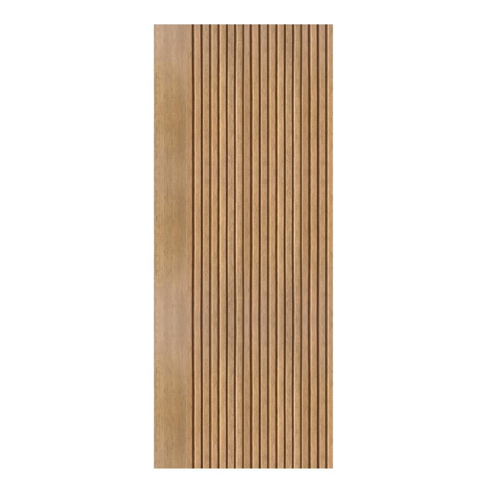 ประตูภายในโพลีสไตรีน ไม่เจาะลูกบิด LINEDEKOR VETICAL 90x200 ซม. สีสักด้าน