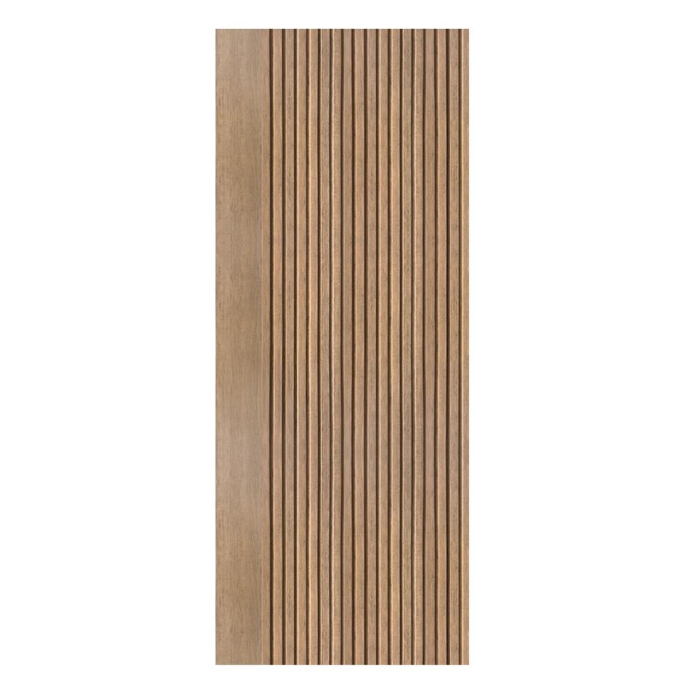 ประตูภายในโพลีสไตรีน ไม่เจาะลูกบิด LINEDEKOR VETICAL 80x200 ซม. สีสักด้าน