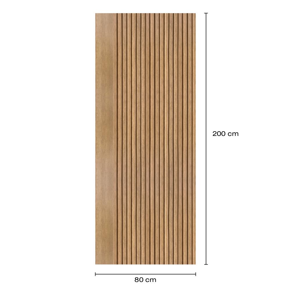 ประตูภายในโพลีสไตรีน ไม่เจาะลูกบิด LINEDEKOR VETICAL 80x200 ซม. สีสักด้าน