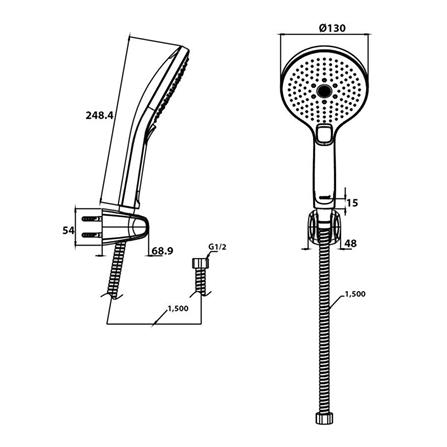 ชุดฝักบัวสายอ่อน 3 ระดับ COTTO ZH024BL_2