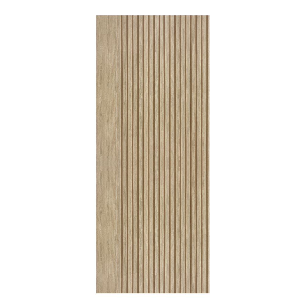 ประตูภายในโพลีสไตรีน ไม่เจาะลูกบิด LINEDEKOR VETICAL 90x200 ซม. สีบีชด้าน