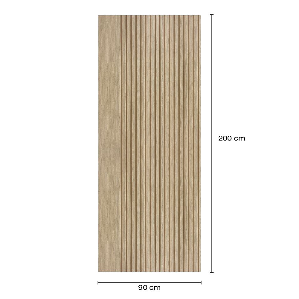 ประตูภายในโพลีสไตรีน ไม่เจาะลูกบิด LINEDEKOR VETICAL 90x200 ซม. สีบีชด้าน