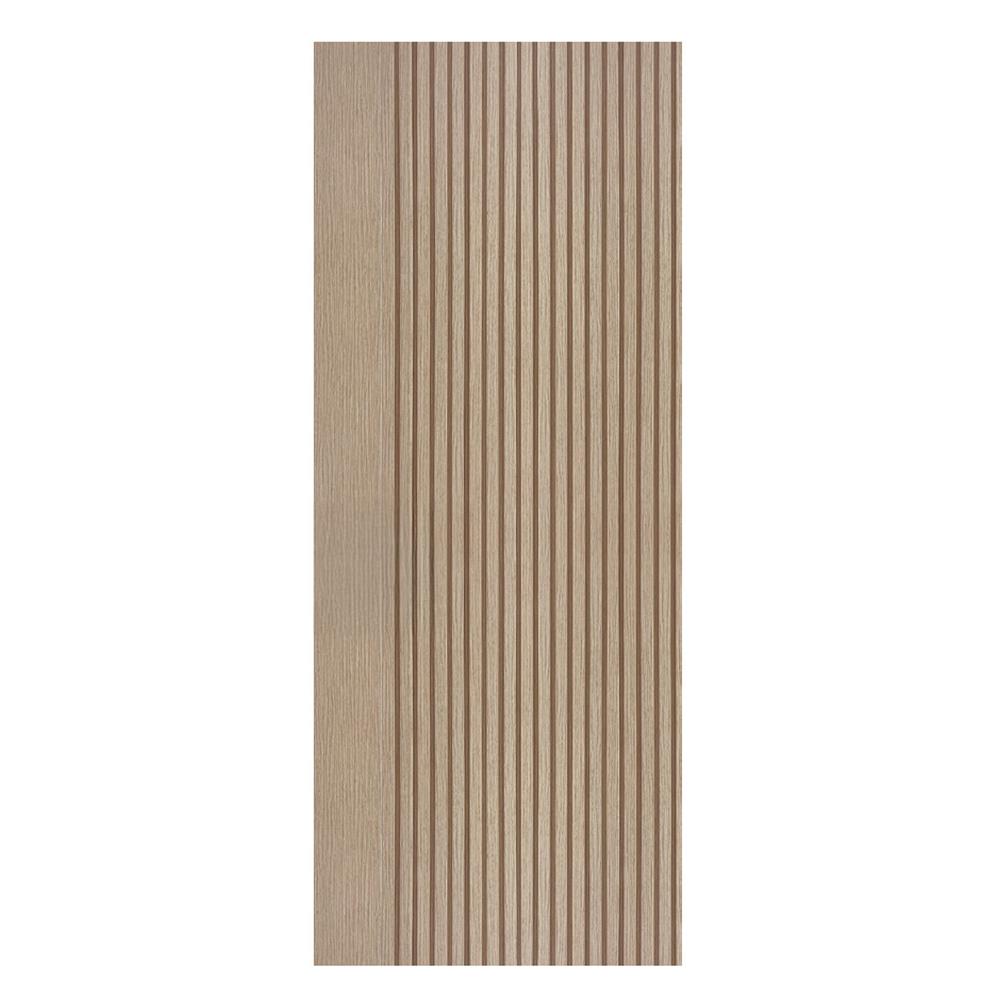 ประตูภายในโพลีสไตรีน ไม่เจาะลูกบิด LINEDEKOR VETICAL 80x200 ซม. สีบีชด้าน