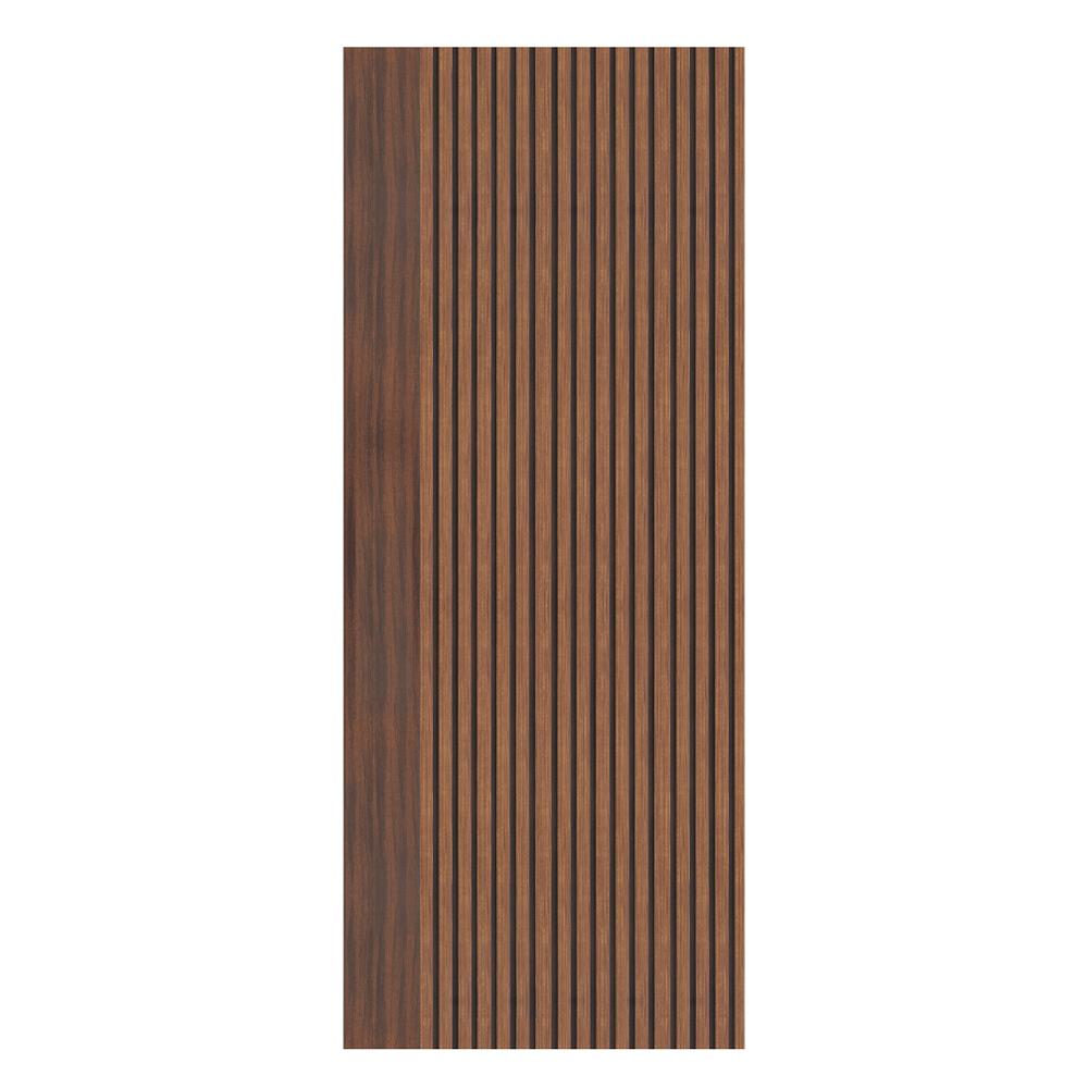 ประตูภายในโพลีสไตรีน ไม่เจาะลูกบิด LINEDEKOR VETICAL 80x200 ซม. สีโรสวู้ด