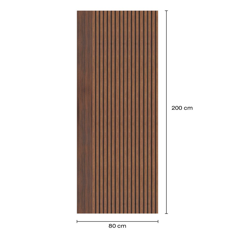 ประตูภายในโพลีสไตรีน ไม่เจาะลูกบิด LINEDEKOR VETICAL 80x200 ซม. สีโรสวู้ด