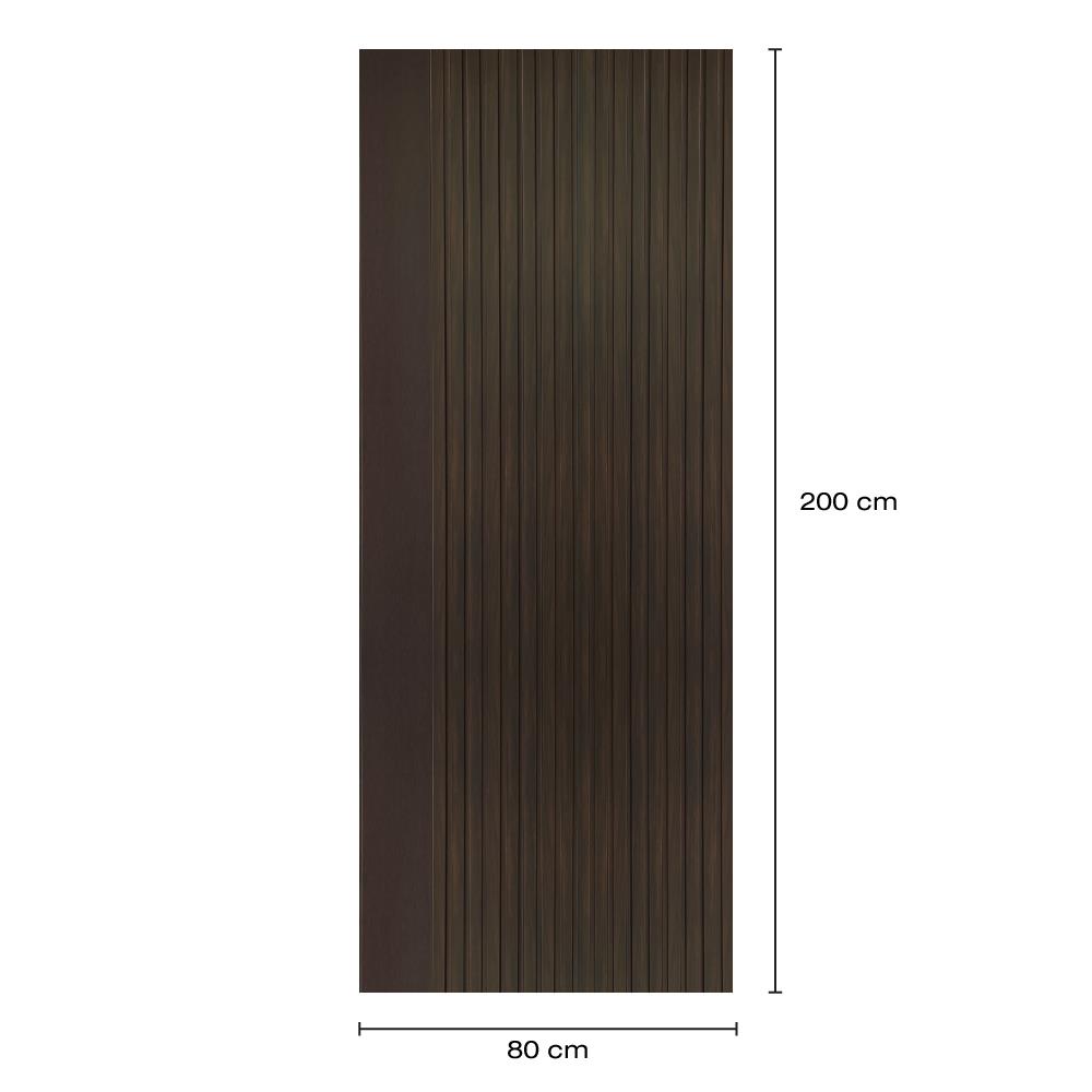 ประตูภายในโพลีสไตรีน ไม่เจาะลูกบิด LINEDEKOR VETICAL 80x200 ซม. สีโอ๊ค
