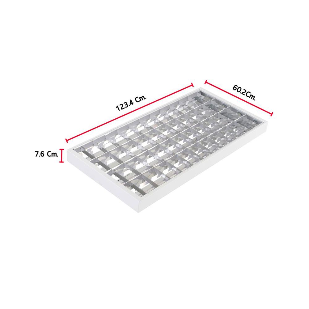 โคมตะแกรงติดลอย CARINI AURA S DE 4X120 ซม. สีขาว/สีเงิน