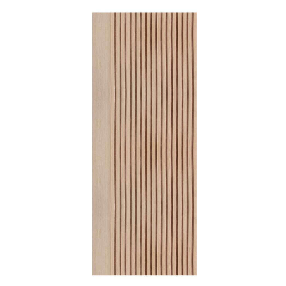 ประตูภายในโพลีสไตรีน ไม่เจาะลูกบิด LINEDEKOR VETICAL 80x200 ซม. สีบีช