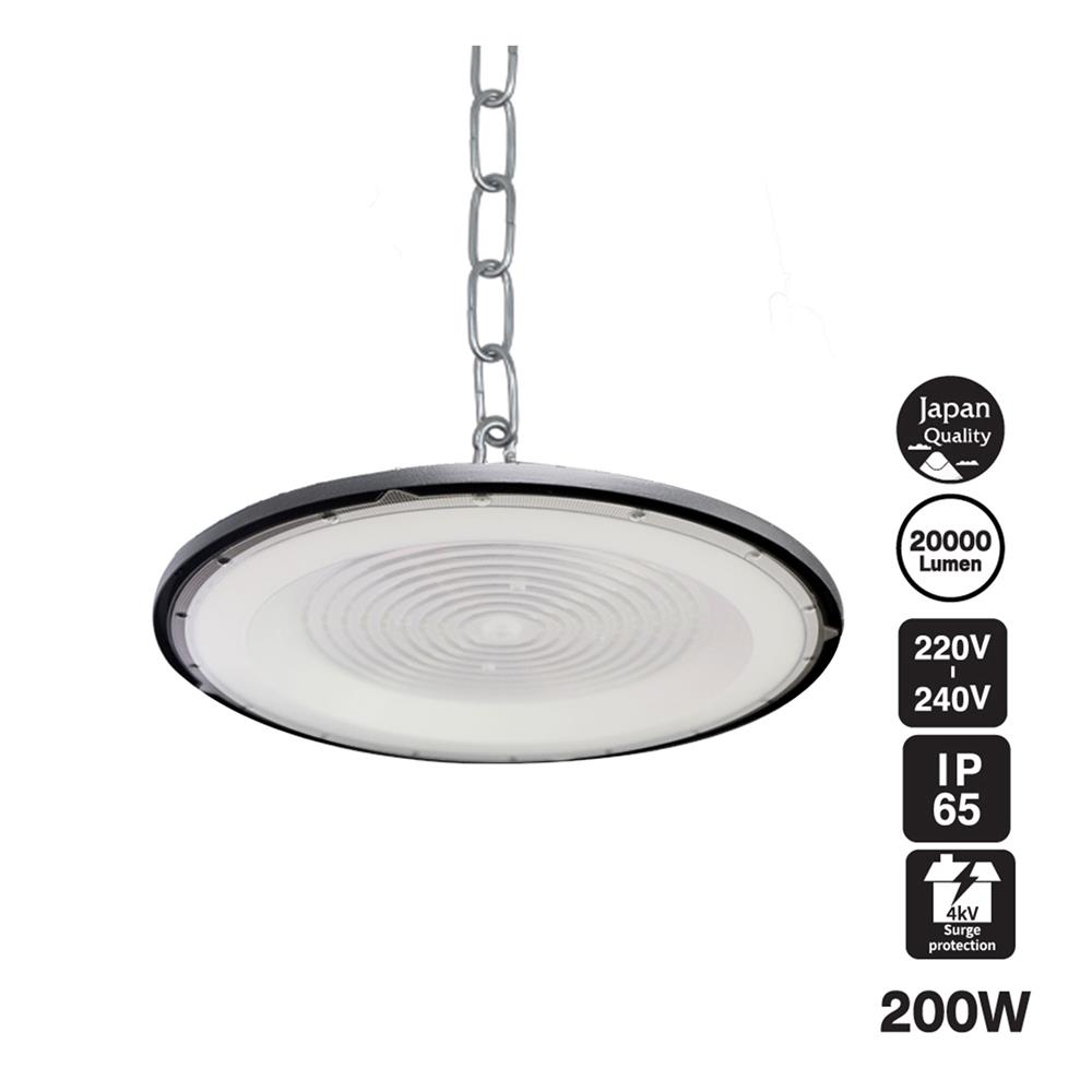 โคมไฮเบย์ LED SHINING NOVA 200 วัตต์ DAYLIGHT สีดำ