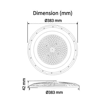 โคมไฮเบย์ LED SHINING NOVA 200 วัตต์ DAYLIGHT สีดำ_7