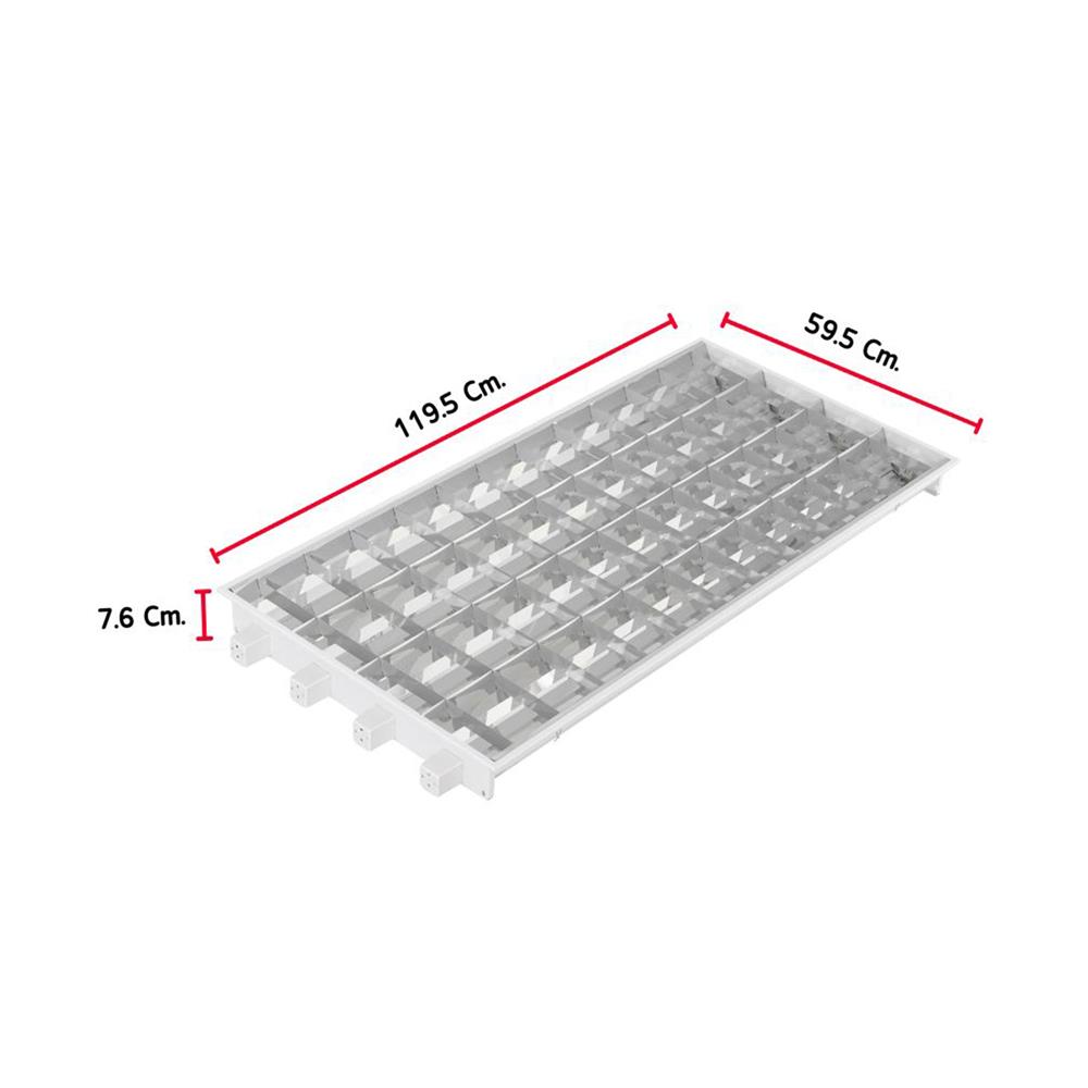 โคมตะแกรงฝังฝ้า CARINI AURA O DE 4X120 ซม. สีขาว/สีเงิน