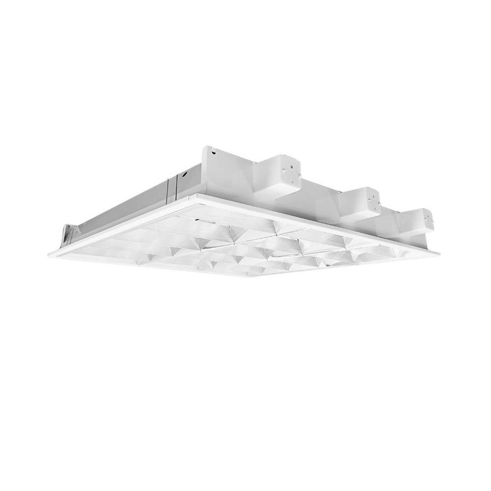 โคมตะแกรงฝังฝ้า CARINI AURA O DE 3X60 ซม. สีขาว/สีเงิน