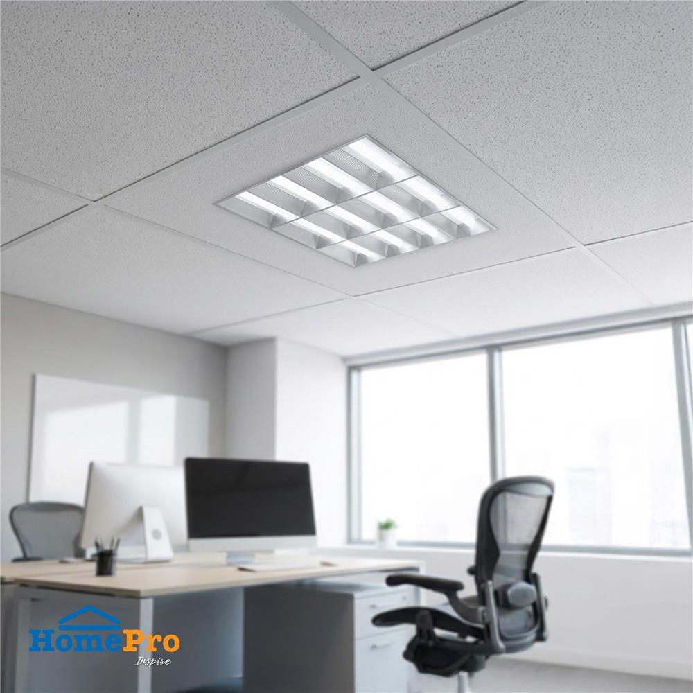 โคมตะแกรงฝังฝ้า CARINI AURA O DE 3X60 ซม. สีขาว/สีเงิน