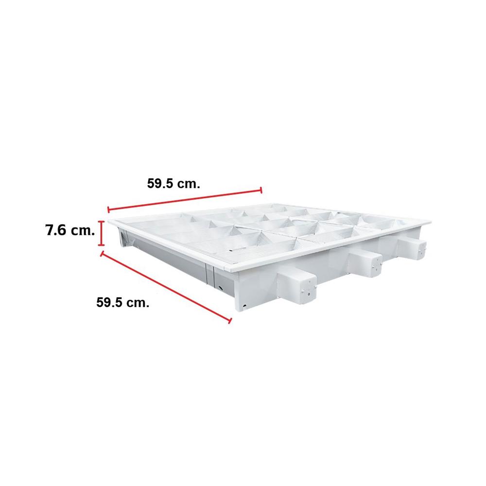 โคมตะแกรงฝังฝ้า CARINI AURA O DE 3X60 ซม. สีขาว/สีเงิน