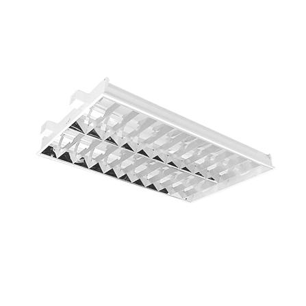 โคมตะแกรงฝังฝ้า AURA O 2X36 60X120DE CARINI สีขาว/สีเงิน_0