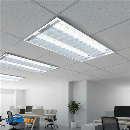 โคมตะแกรงฝังฝ้า AURA O 2X36 60X120DE CARINI สีขาว/สีเงิน_1