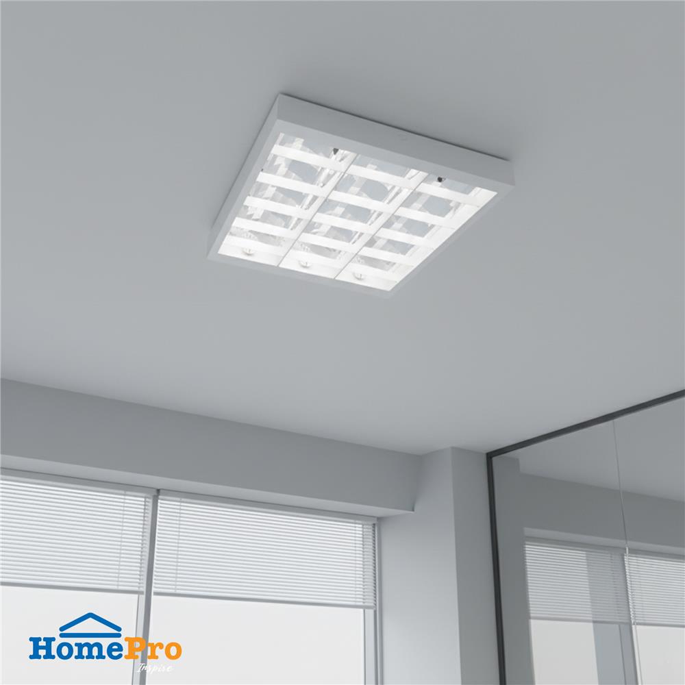 โคมตะแกรงติดลอย CARINI AURA S DE 3X60 ซม. สีขาว/สีเงิน