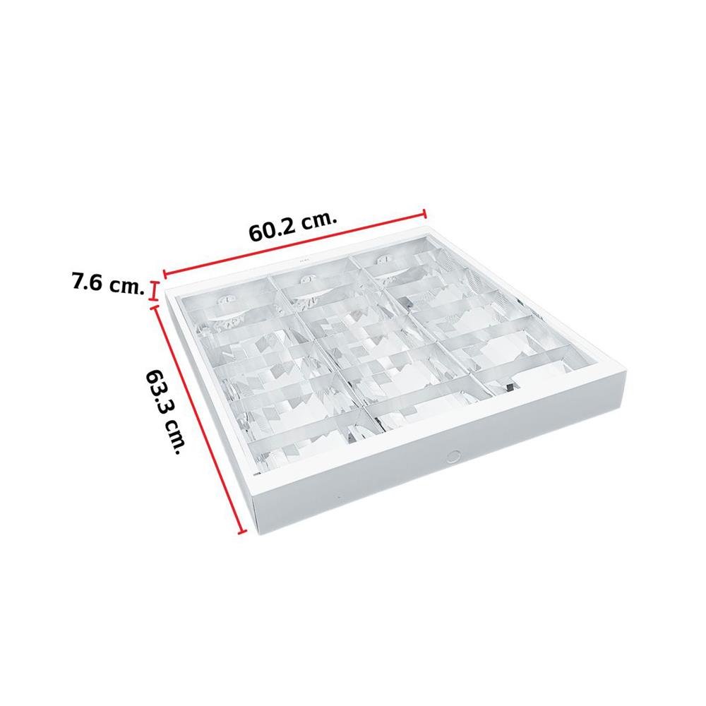 โคมตะแกรงติดลอย CARINI AURA S DE 3X60 ซม. สีขาว/สีเงิน