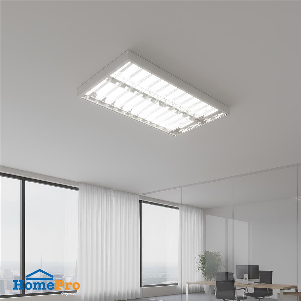 โคมตะแกรงติดลอย CARINI AURA S DE 2X120 ซม. สีขาว/สีเงิน