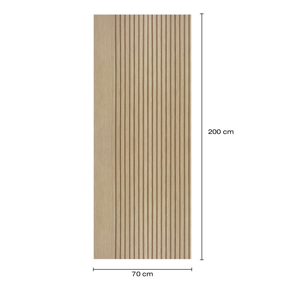 ประตูภายในโพลีสไตรีน ไม่เจาะลูกบิด LINEDEKOR VETICAL 70x200 ซม. สีบีชด้าน