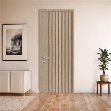 ประตูภายในโพลีสไตรีน ไม่เจาะลูกบิด LINEDEKOR VETICAL 70x200 ซม. สีบีชด้าน_2