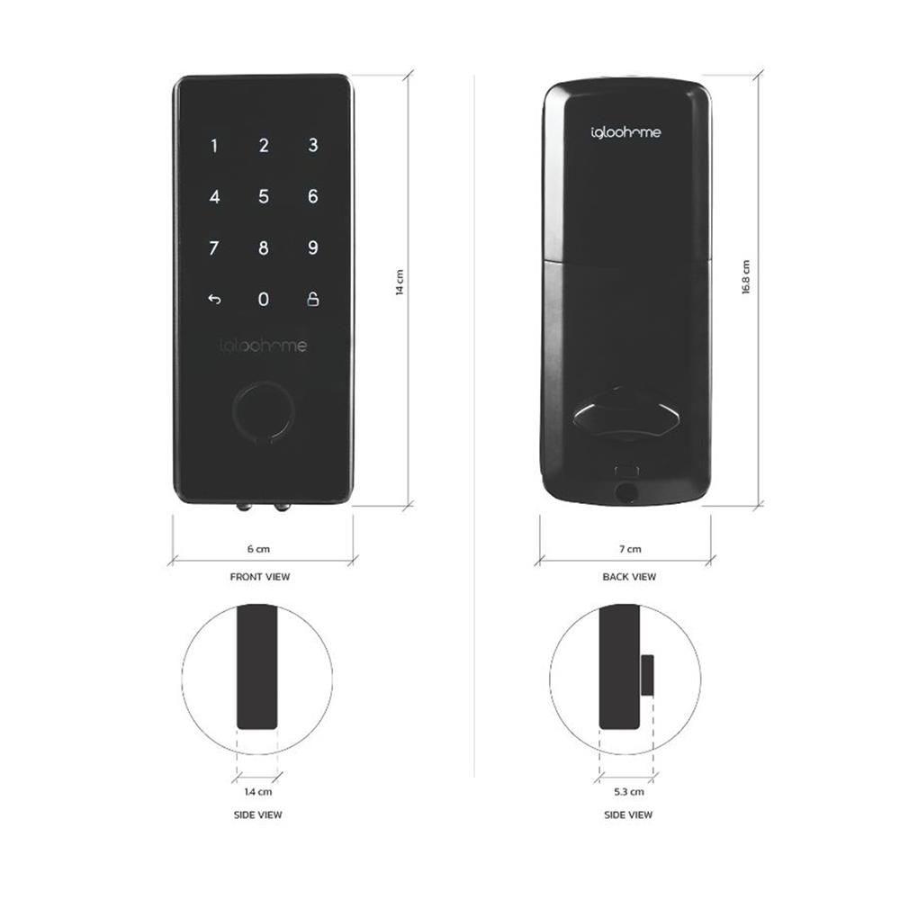 กลอนดิจิตอล KUDOS F8066088 สีดำ