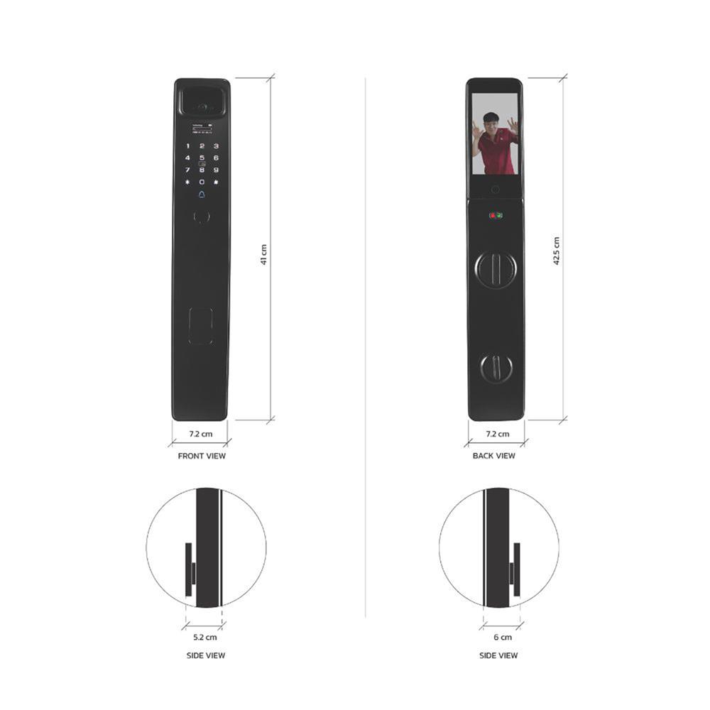 กลอนดิจิตอล KUDOS F8800039 สีดำ