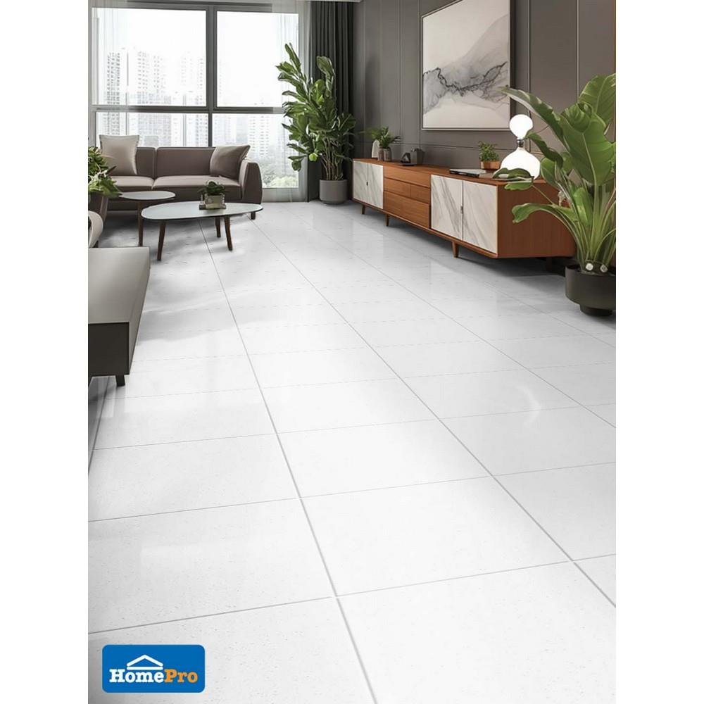 กระเบื้องพื้นพอร์ซเลน 60x60 ซม. DURAGRES พาร์ค โฮวไลท์ (โพลิช) ขาว A 1.44 ตร.ม.