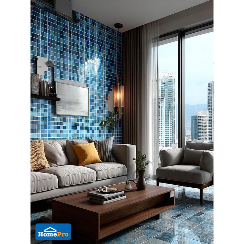 โมเสคแก้ว 30x30 ซม. GLASCERA เพนตา ฟอเรส บลู