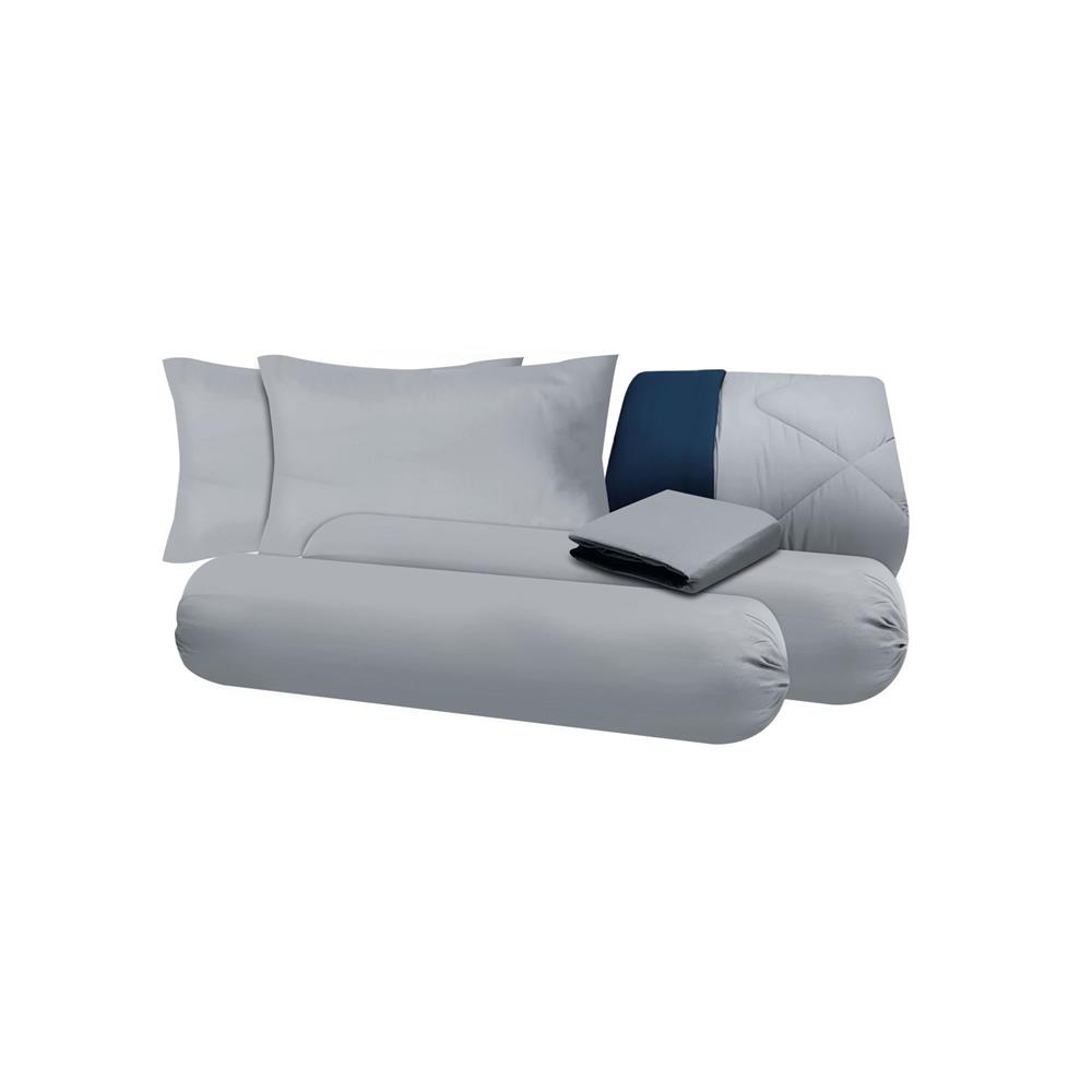 ชุดผ้าปูที่นอน 5 ฟุต (ชุด 6 ชิ้น) SANTA BEDDING สี DARK GREY/NAVY BLUE