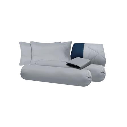 ชุดผ้าปูที่นอน 6 ฟุต (ชุด 6 ชิ้น) SANTA BEDDING สี DARK GREY/NAVY BLUE_4