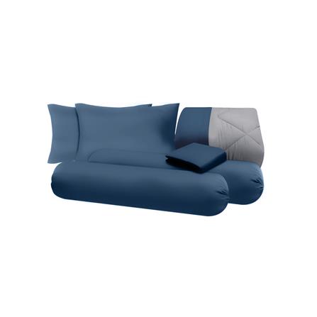 ชุดผ้าปูที่นอน 5 ฟุต (ชุด 6 ชิ้น) SANTA BEDDING สี NAVY BLUE/DARK GREY_4