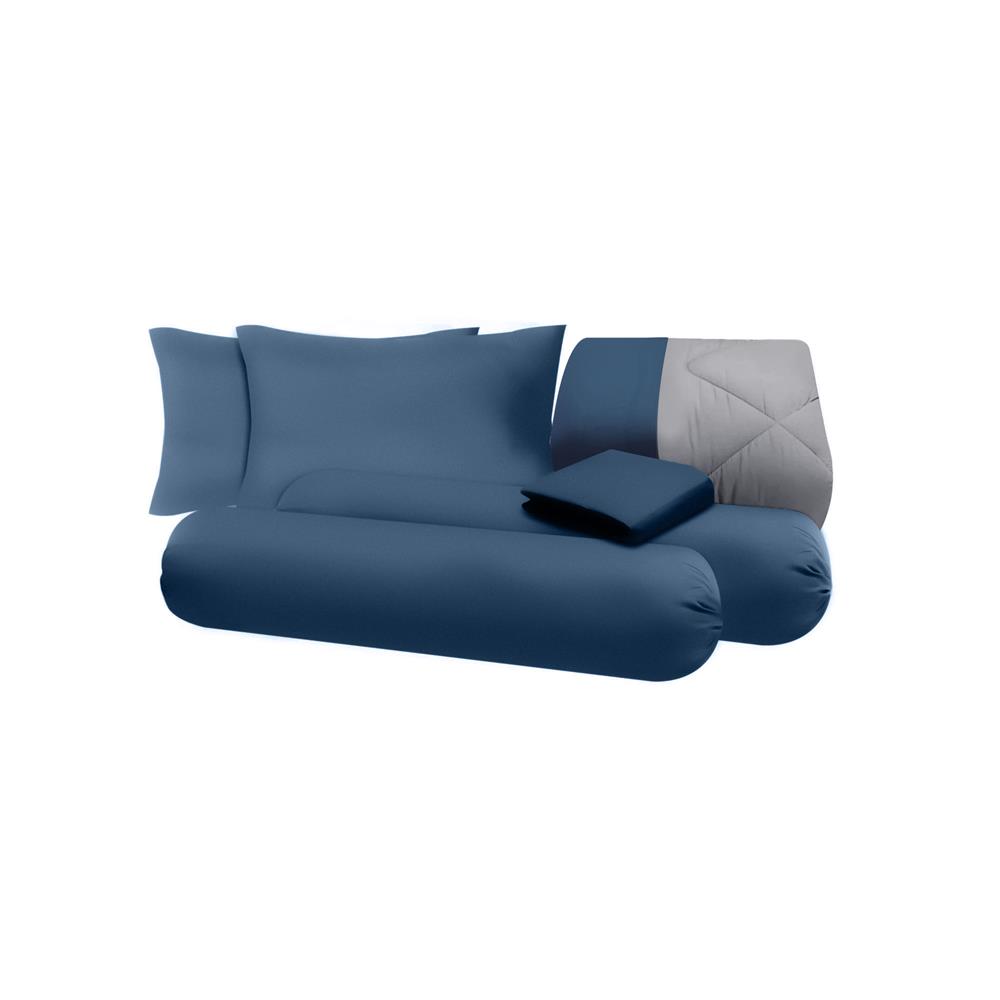 ชุดผ้าปูที่นอน 6 ฟุต (ชุด 6 ชิ้น) SANTA BEDDING สี NAVY BLUE/DARK GREY