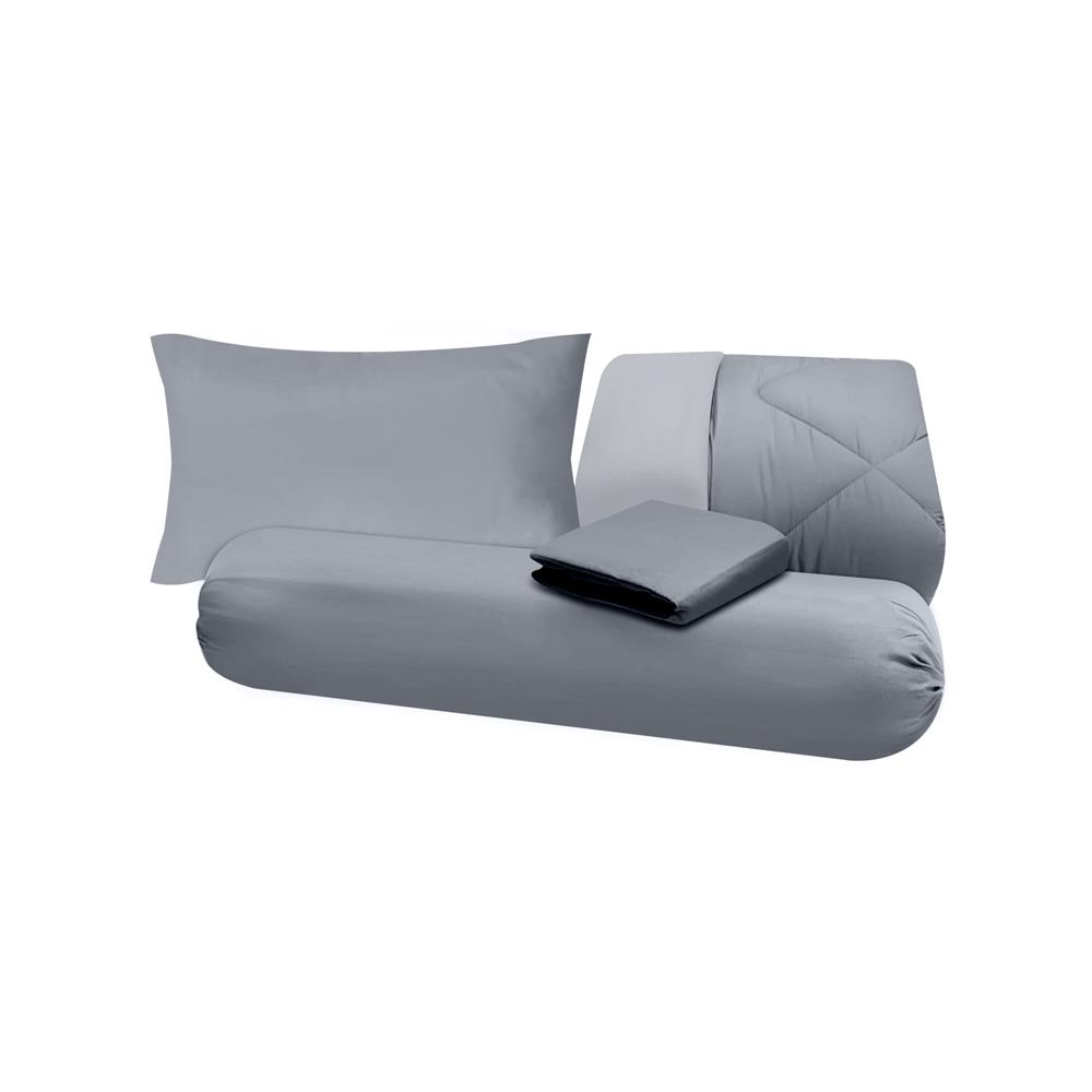 ชุดผ้าปูที่นอน 3.5 ฟุต (ชุด 4 ชิ้น) SANTA BEDDING สี DARK GREY/LIGHT GREY