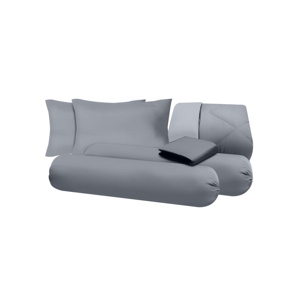 ชุดผ้าปูที่นอน 6 ฟุต (ชุด 6 ชิ้น) SANTA BEDDING สี DARK GREY/LIGHT GREY