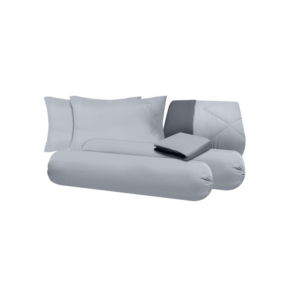 ชุดผ้าปูที่นอน 5 ฟุต (ชุด 6 ชิ้น) SANTA BEDDING สี LIGHT GREY/DARK GREY