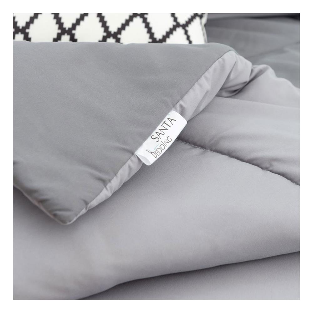 ชุดผ้าปูที่นอน 6 ฟุต (ชุด 6 ชิ้น) SANTA BEDDING สี LIGHT GREY/DARK GREY