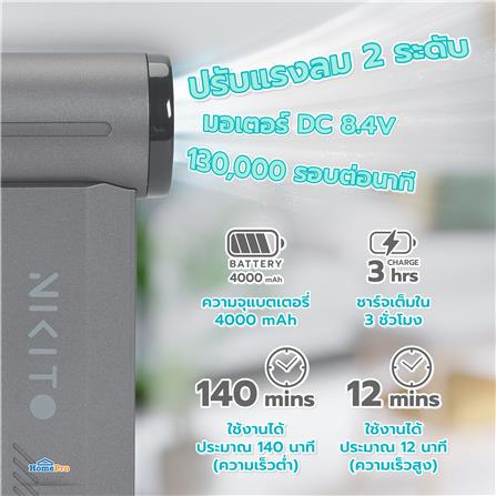 พัดลมพกพา 2 นิ้ว NIKITO NK-PTBV02 สีเทา_7