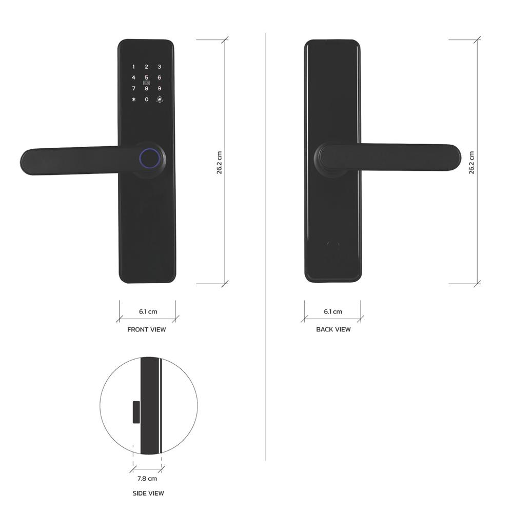 กลอนดิจิตอล KUDOS F8001069 สีดำ