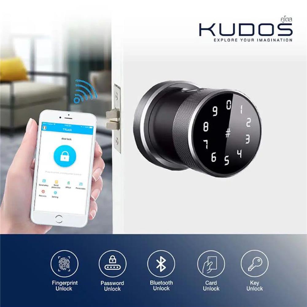 กลอนดิจิตอล KUDOS F8069028 สีดำ