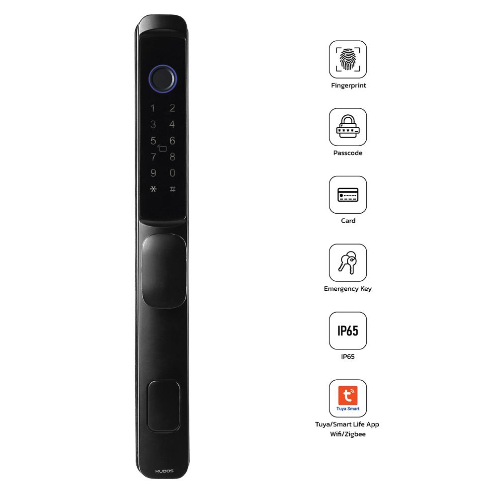 กลอนดิจิตอล KUDOS F8001009 สีดำ