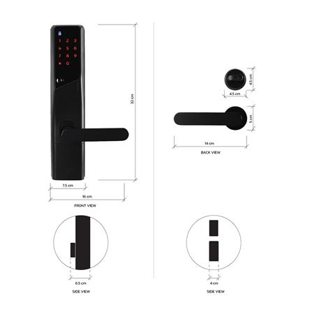 กลอนดิจิตอล KUDOS F8033118 สีดำ_6