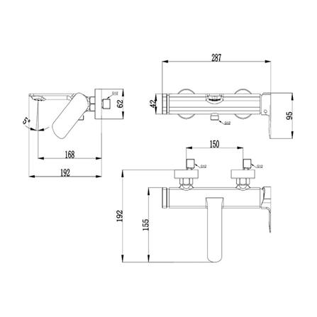 ก๊อกผสมอ่างอาบ COTTO CT2335AGG สีเทา_2