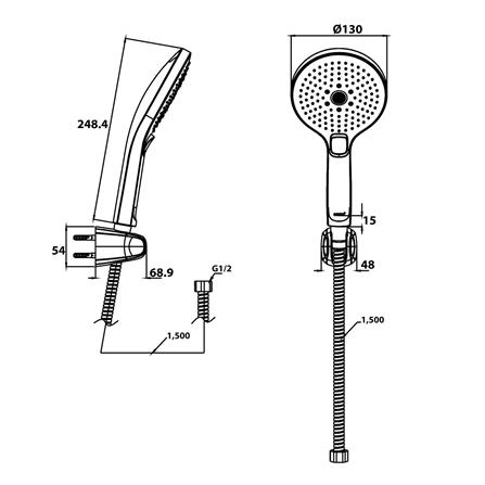ชุดฝักบัวสายอ่อน 3 ระดับ COTTO ZH024GG(HM)_3