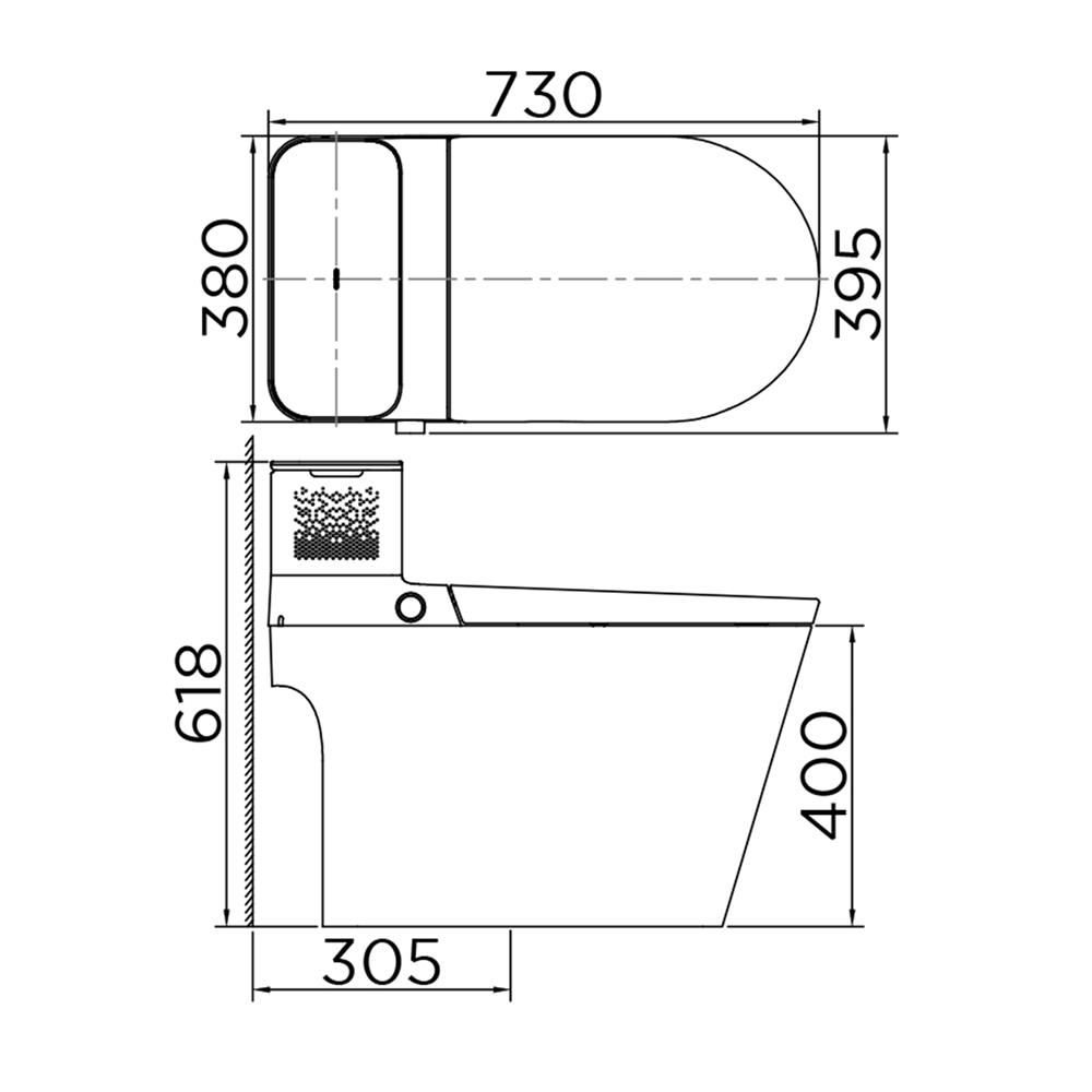 สุขภัณฑ์อัตโนมัติ ESTHER ECT-03-120-11 สีขาว