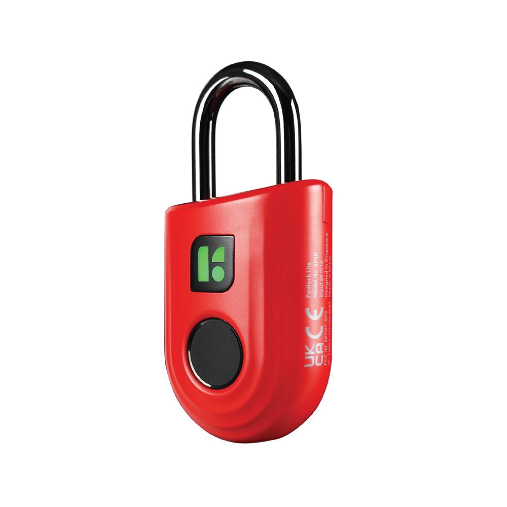 กุญแจคล้อง สแกนลายนิ้วมือ KUDOS F8040629 40MMRD สีแดง