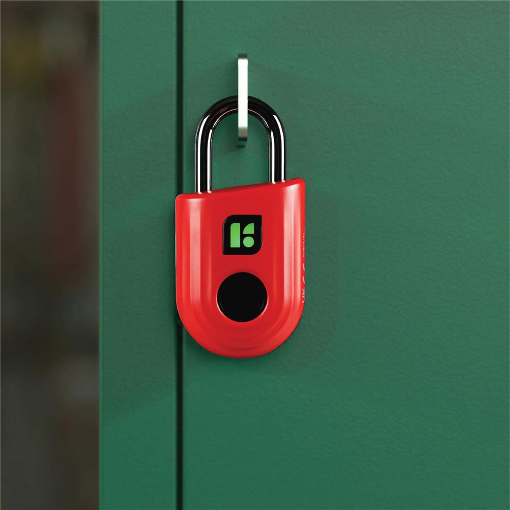 กุญแจคล้อง สแกนลายนิ้วมือ KUDOS F8040629 40MMRD สีแดง