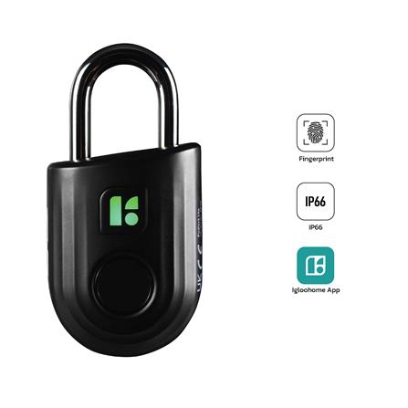 กุญแจคล้อง สแกนลายนิ้วมือ KUDOS F8040640 40MMBK สีดำ_3